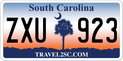 SC license plate ZXU923