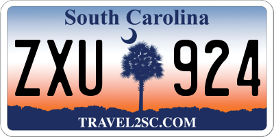 SC license plate ZXU924