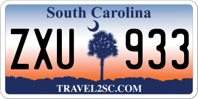 SC license plate ZXU933