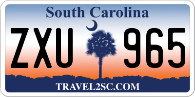 SC license plate ZXU965