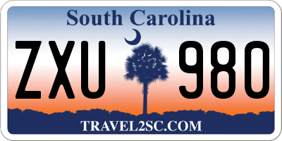 SC license plate ZXU980