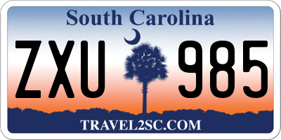 SC license plate ZXU985