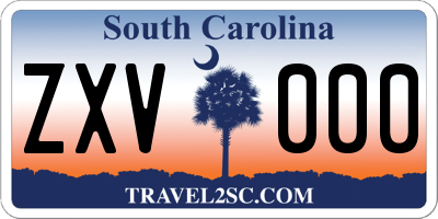 SC license plate ZXV000