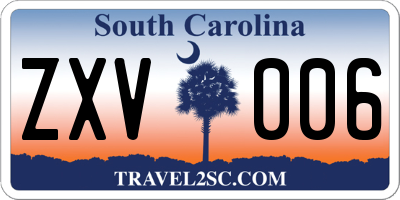 SC license plate ZXV006