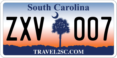 SC license plate ZXV007