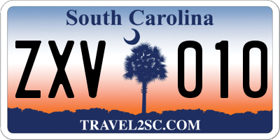SC license plate ZXV010