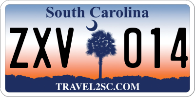 SC license plate ZXV014