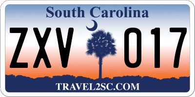 SC license plate ZXV017