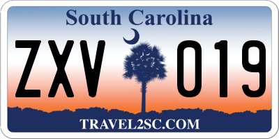 SC license plate ZXV019