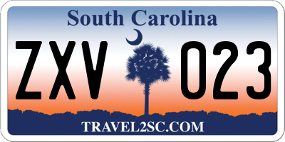 SC license plate ZXV023