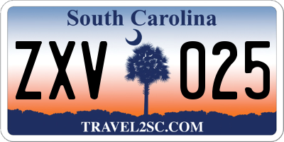 SC license plate ZXV025