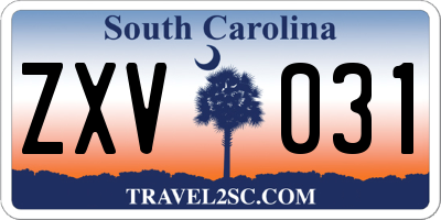SC license plate ZXV031