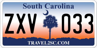 SC license plate ZXV033