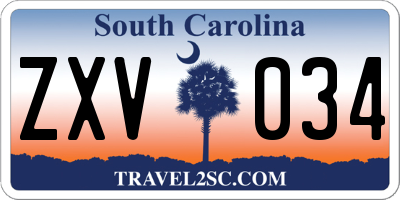 SC license plate ZXV034