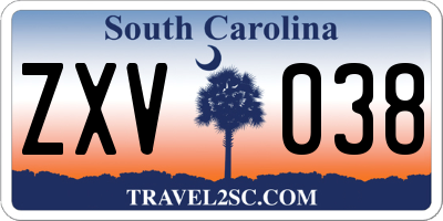 SC license plate ZXV038