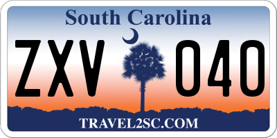 SC license plate ZXV040