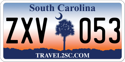 SC license plate ZXV053
