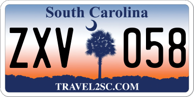 SC license plate ZXV058