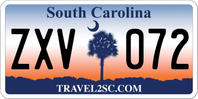 SC license plate ZXV072