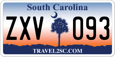 SC license plate ZXV093