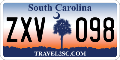 SC license plate ZXV098