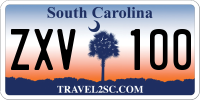 SC license plate ZXV100
