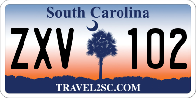 SC license plate ZXV102
