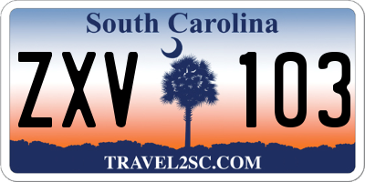 SC license plate ZXV103