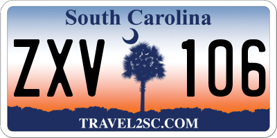 SC license plate ZXV106