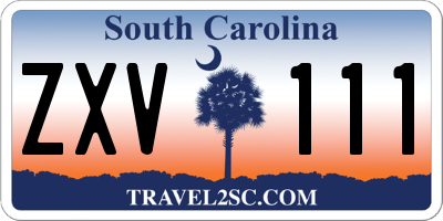 SC license plate ZXV111