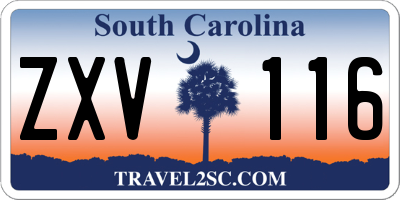 SC license plate ZXV116