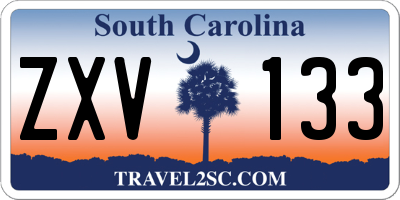 SC license plate ZXV133
