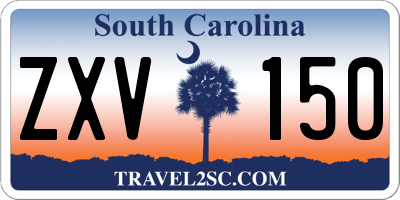 SC license plate ZXV150