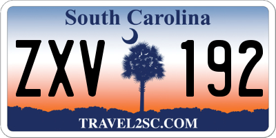 SC license plate ZXV192