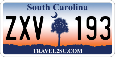 SC license plate ZXV193