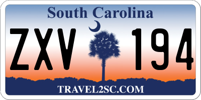SC license plate ZXV194