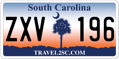 SC license plate ZXV196