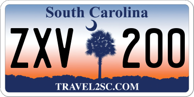 SC license plate ZXV200