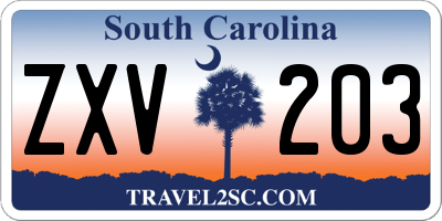 SC license plate ZXV203