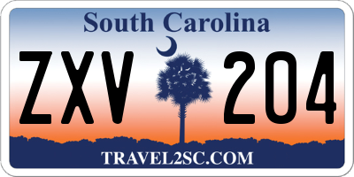 SC license plate ZXV204