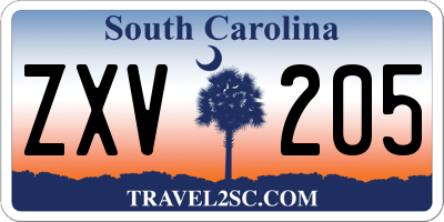 SC license plate ZXV205