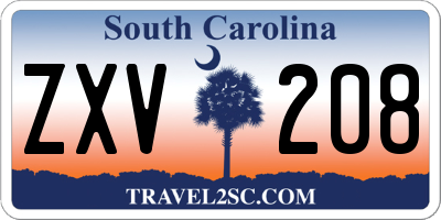 SC license plate ZXV208