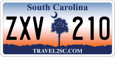 SC license plate ZXV210