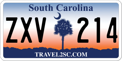 SC license plate ZXV214