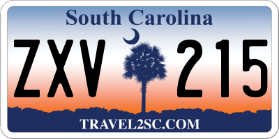 SC license plate ZXV215