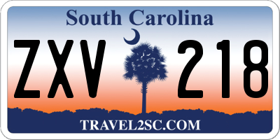 SC license plate ZXV218