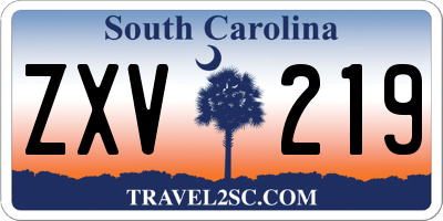 SC license plate ZXV219
