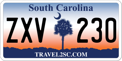 SC license plate ZXV230