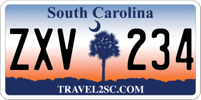 SC license plate ZXV234