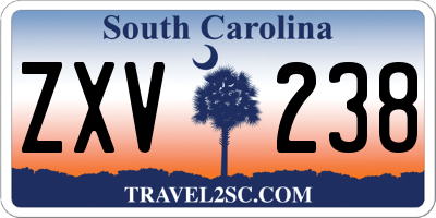 SC license plate ZXV238